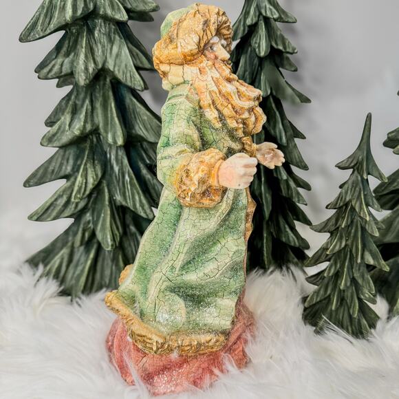 Victorian Santa/Father Christmas Tabletop Decor in Pastel Hues Light Glitter-12” - Picture 5 of 10
